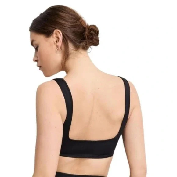 Good‎ American Black Square Neck Compression Swim Top NWT